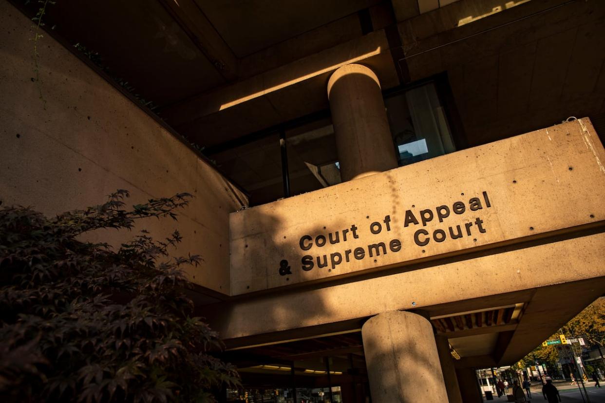 A B.C. Supreme Court judge has ordered a shipping container removed from a residential property in Surrey. The court is pictured in Vancouver, B.C., in October 2022.  (Ben Nelms/CBC - image credit)