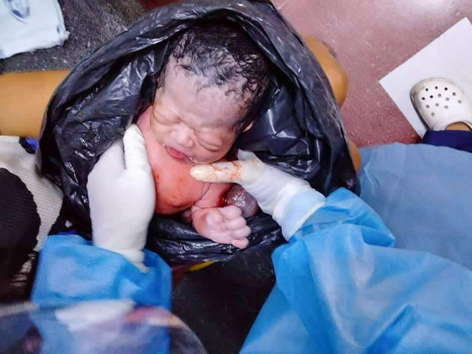 The baby was found enclosed inside a black bin bag. Source: Viral Press