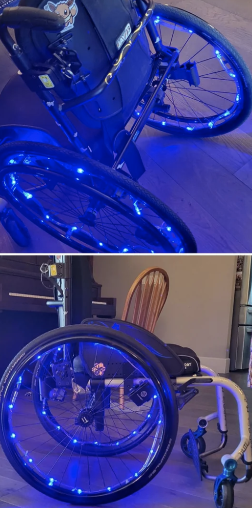 light around the wheelchair tires