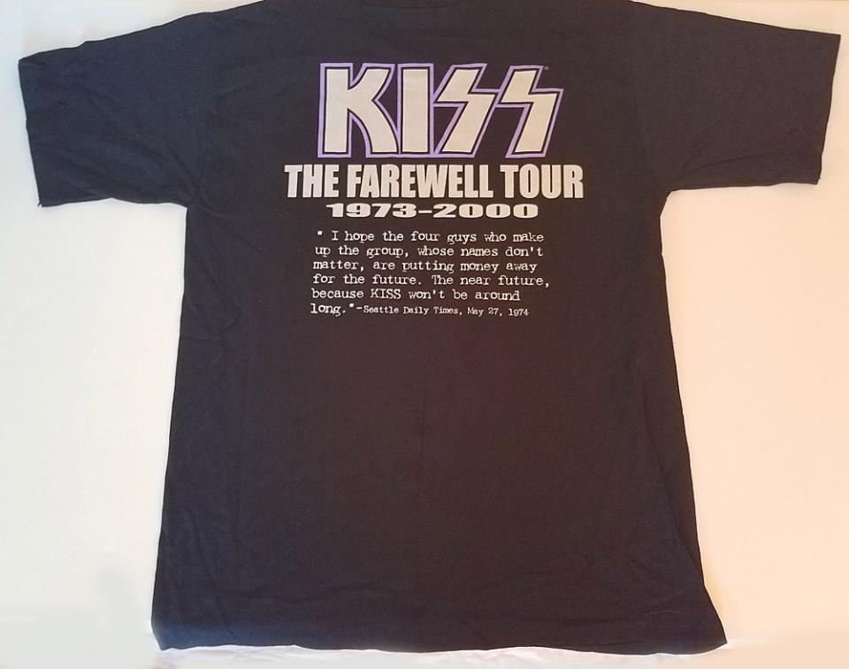 The quote later appeared on merchandise that the band sold during their farewell tour. (Image: kissaddiction.com)