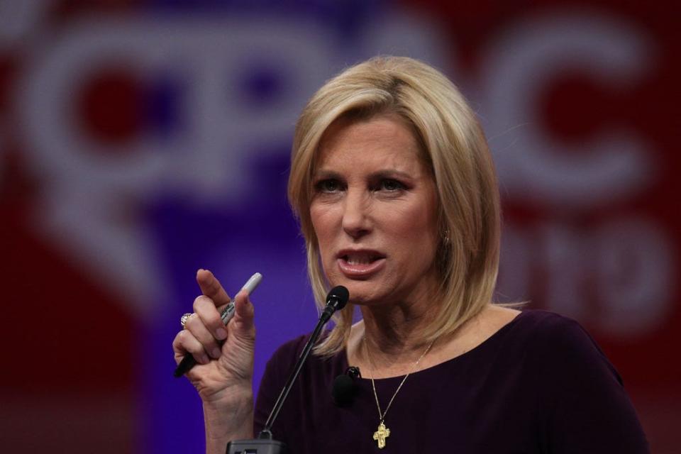 Fox News personality Laura Ingraham reported on the caucus results from Des Moines.