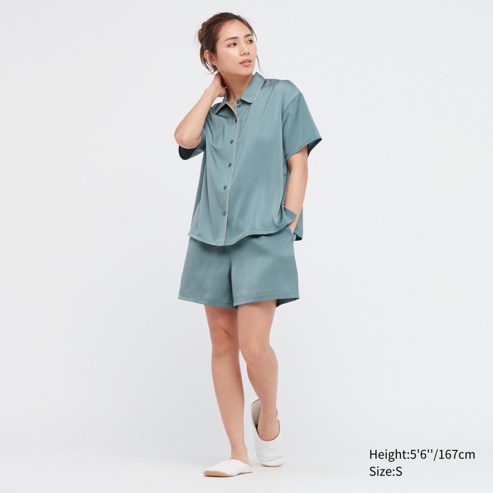 Satin Short-Sleeve Pajamas