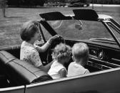 <p>Little kids would sit in the passenger seat without a seatbelt. The "safety method" was this: Mom or Dad would fling an arm in front of you if they had to stop short. Infants rode sometimes in unattached baby seats. They were kept up front in the seat next to Mom—or in someone's lap! Bigger babies or toddlers rode in in shoddy car seats. Seat belts just went across the lap. Serious seat belts and appropriate <a href="https://www.cdc.gov/mmwr/preview/mmwrhtml/mm4818a1.htm" rel="nofollow noopener" target="_blank" data-ylk="slk:car seat regulations;elm:context_link;itc:0;sec:content-canvas" class="link ">car seat regulations</a> did not arrive <a href="http://www.sciencedirect.com/science/article/pii/S0277953613005832" rel="nofollow noopener" target="_blank" data-ylk="slk:until the '70s;elm:context_link;itc:0;sec:content-canvas" class="link ">until the '70s</a> and airbags in the '80s.<br></p>