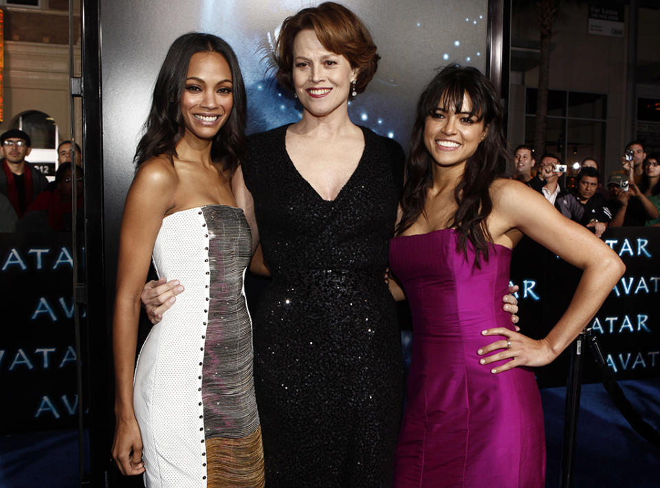 <p><em><em>Following her success in <em>Star Trek</em>, Saldana starred with Sigourney Weaver and Michelle Rodriguez in James Cameron’s blockbuster <em>Avatar.</em> (Photo: Matt Sayles/AP) </em></em></p>