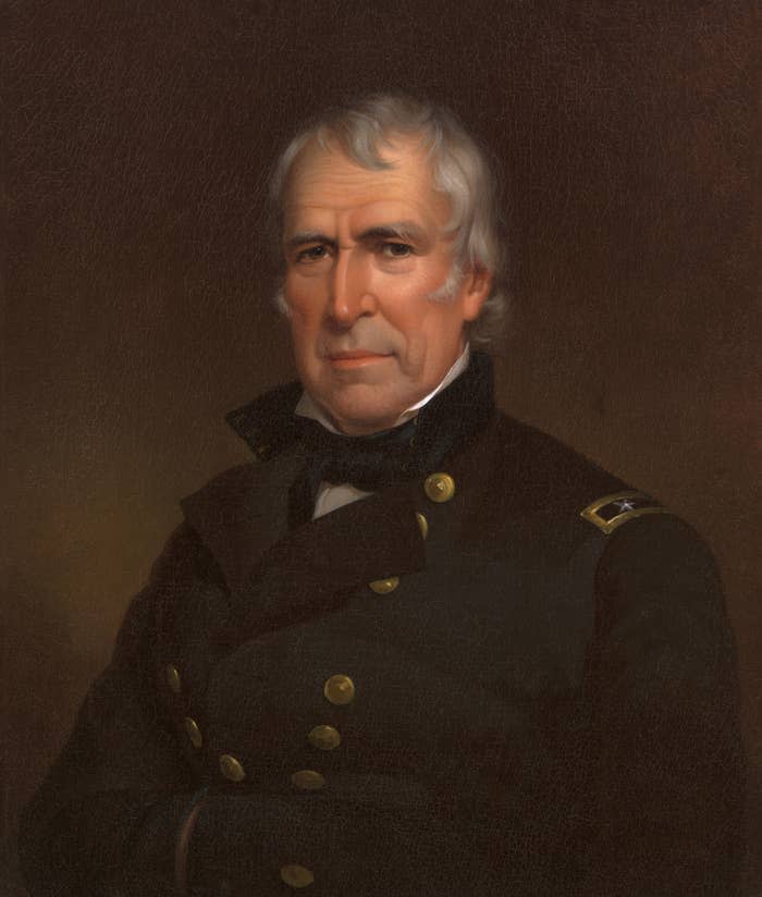 An unidentified person is depicted in a historical-style portrait wearing a dark military uniform with gold buttons and a stern expression