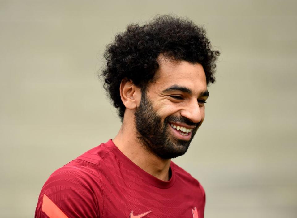 Salah is happy, in typically remarkable condition and, Liverpool sources say, more fuelled than ever to fire through the division’s defences (Liverpool FC/Getty)