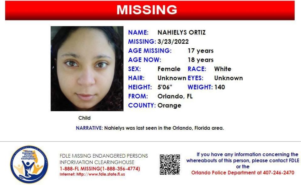 Nahielys Ortiz was last seen in Orlando on March 23, 2022.