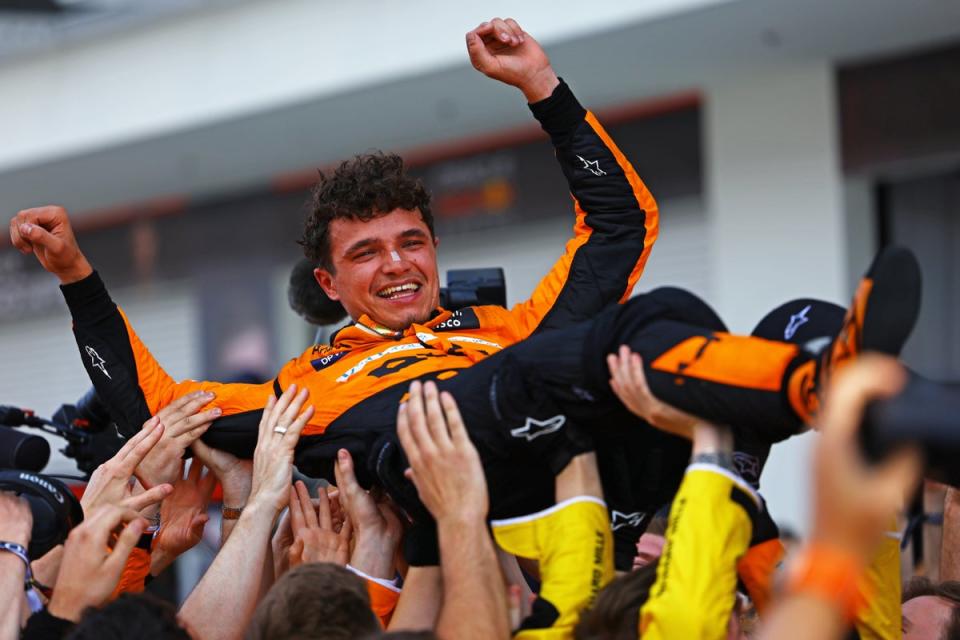 Lando Norris claimed his first victory in Formula One two weeks ago in Miami (Getty Images)