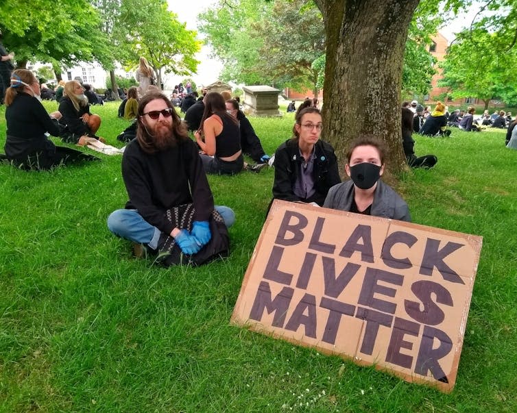 A Black Lives Matter protest at St Nicholas church in Brighton, June 2020.