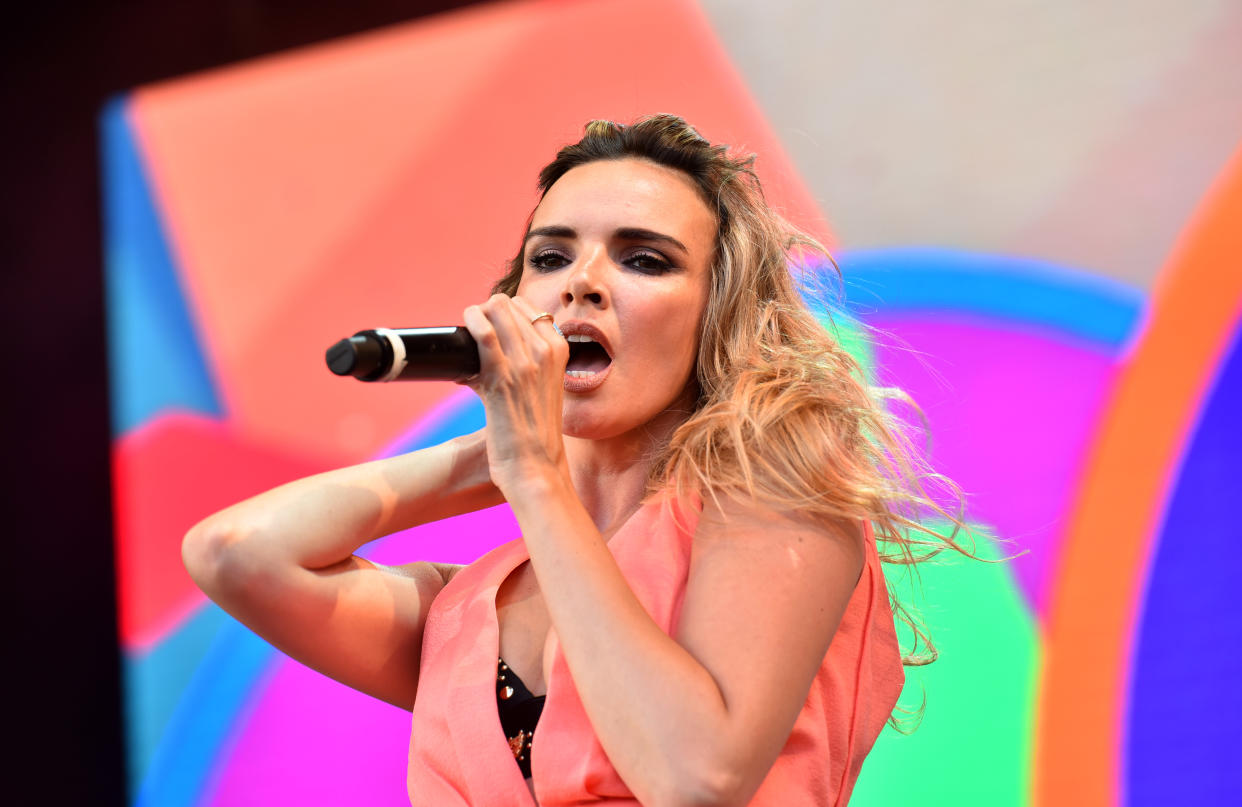 LONDON, ENGLAND - JULY 14:  Nadine Coyle performs on stage at Kew The Music at Kew Gardens on July 14, 2018 in London, England.  (Photo by C Brandon/Redferns)