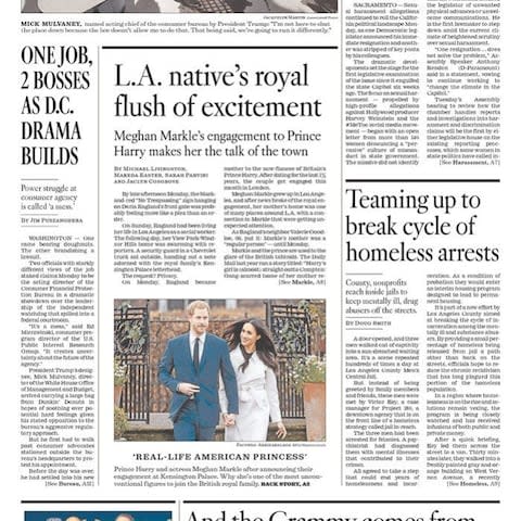 Los Angeles Times front page