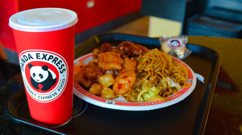 Panda express meal and drink