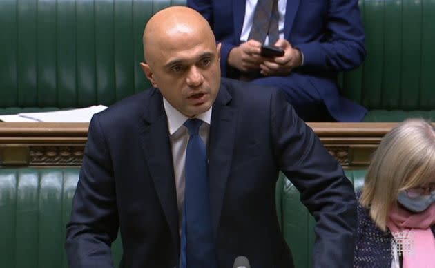 <strong>Health secretary Sajid Javid updating MPs on the governments coronavirus plans.</strong> (Photo: House of Commons - PA Images via Getty Images)