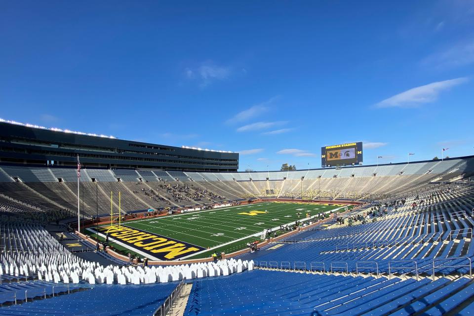 General view at Michigan Stadium prior to the game between rivals Michigan and Michigan State on Oct. 31, 2020 in Ann Arbor.