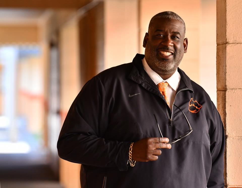 Rachad Wilson, principal of Cocoa High and a native of Rockledge, is pictured on the school campus.