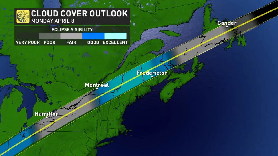 Cloud cover outlook for Eastern Canada. (Credit: The Weather Network)