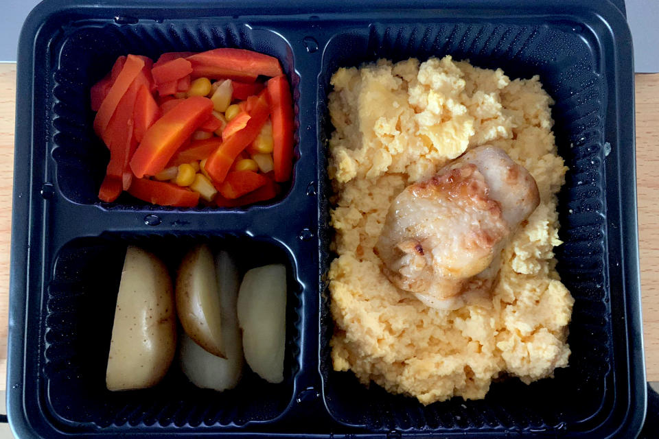 Meals at Penny’s Bay are catered by Cathay Pacific, Hong Kong’s flagship carrier. (Jennifer Jett / NBC News)