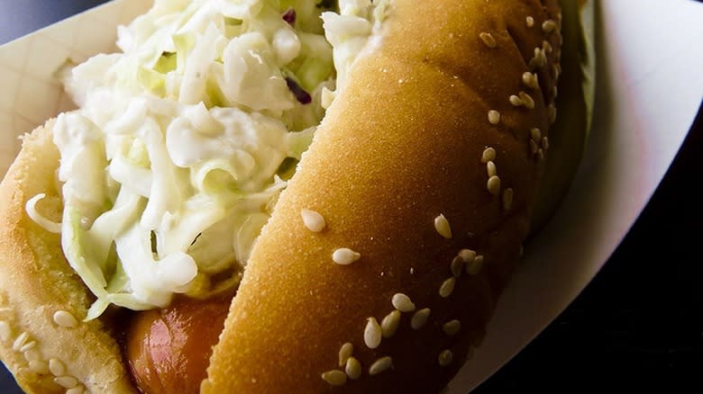 Hot dog with slaw, Jack's Cosmic Dogs