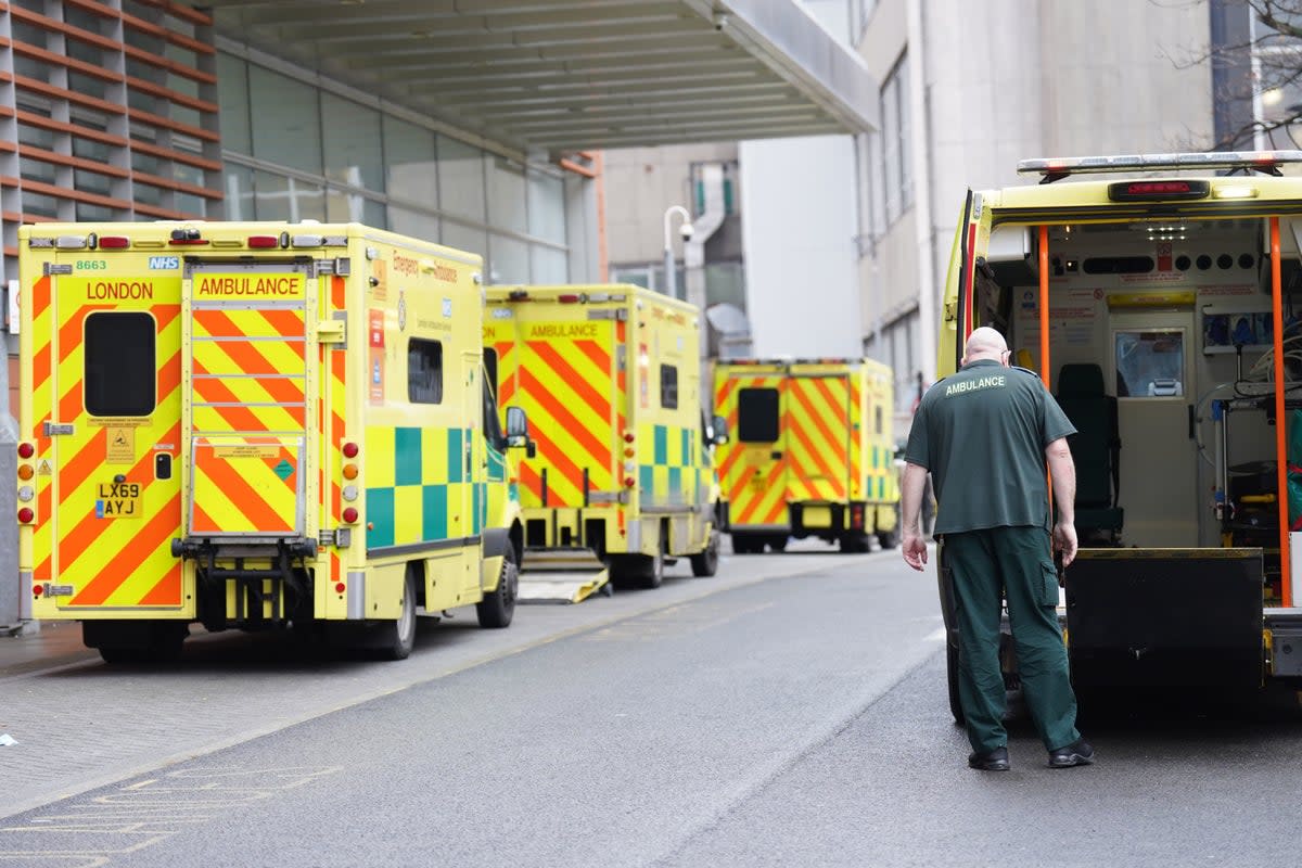 Ambulances outside the Royal London Hospital in east London (PA)