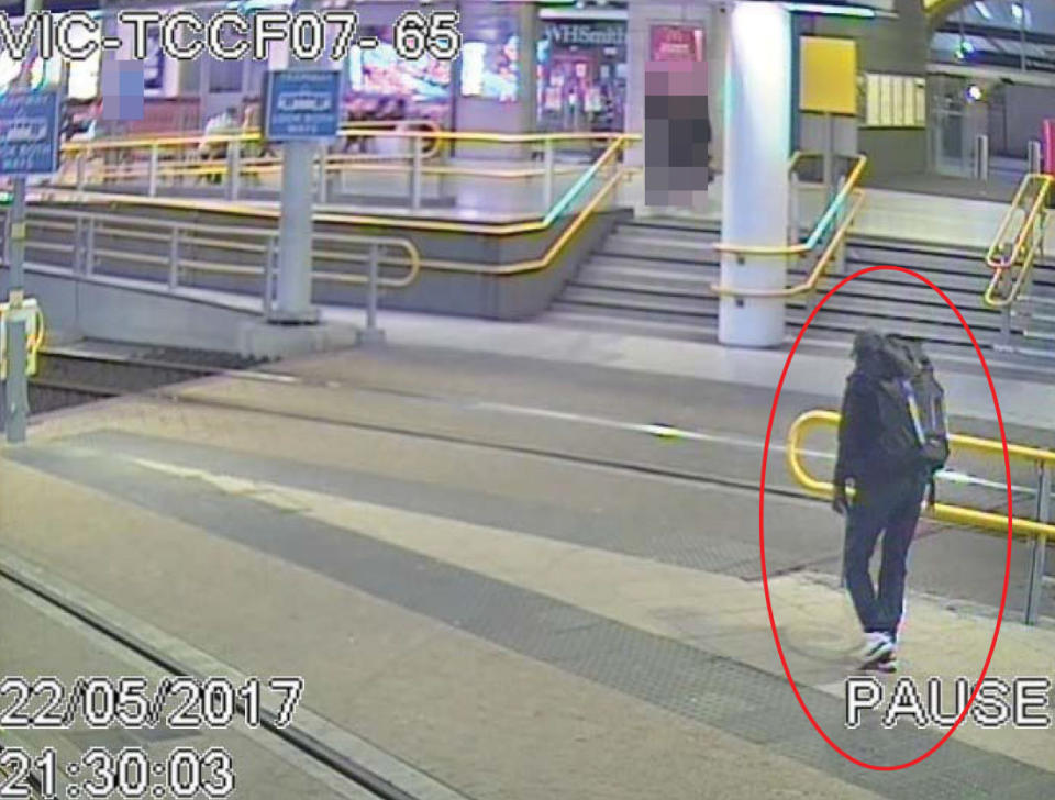 Salman Abedi pictured on CCTV in the build up to his attack. (PA Images)