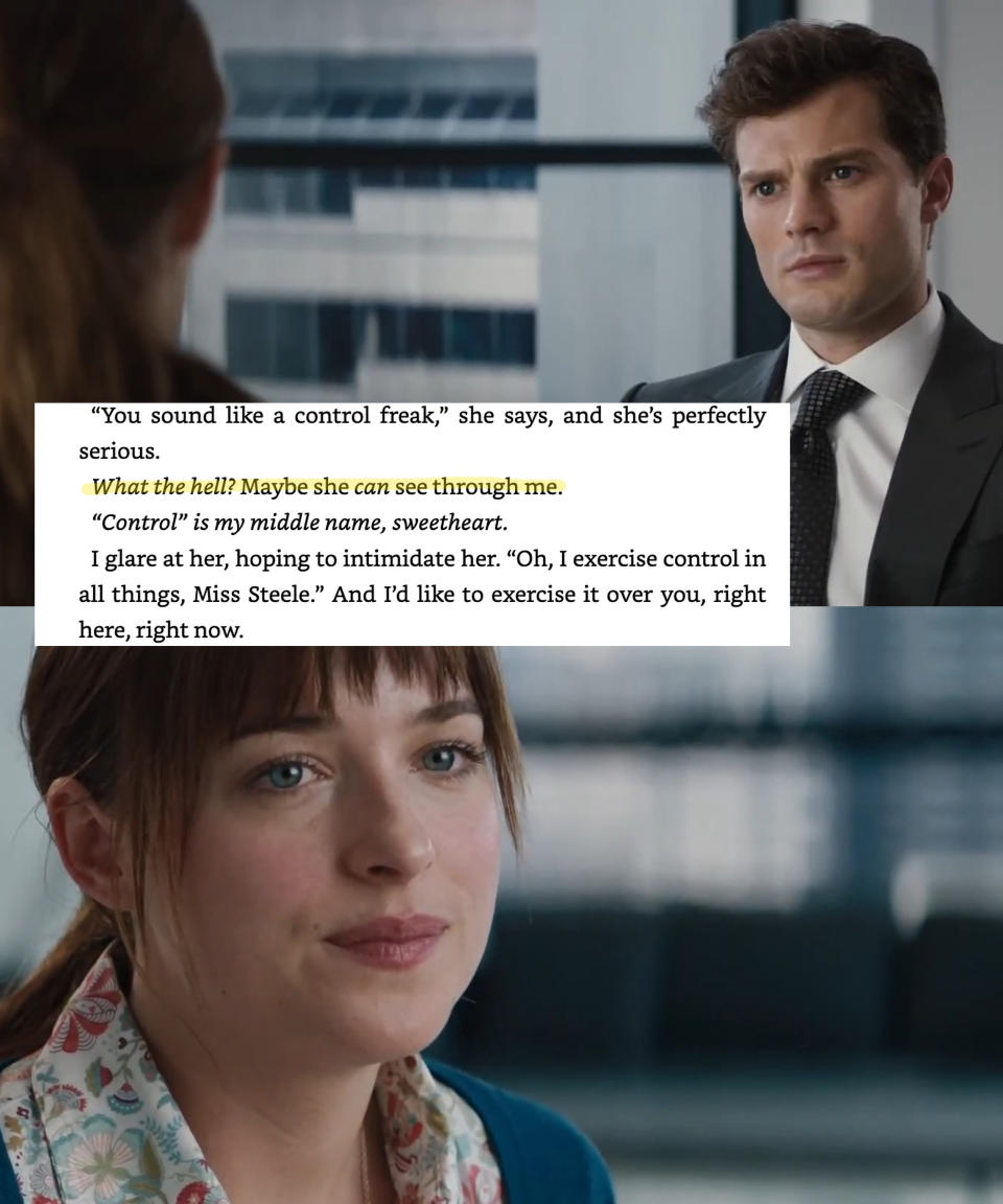 "50 shades of grey" (insert) excerpt from "Grey"