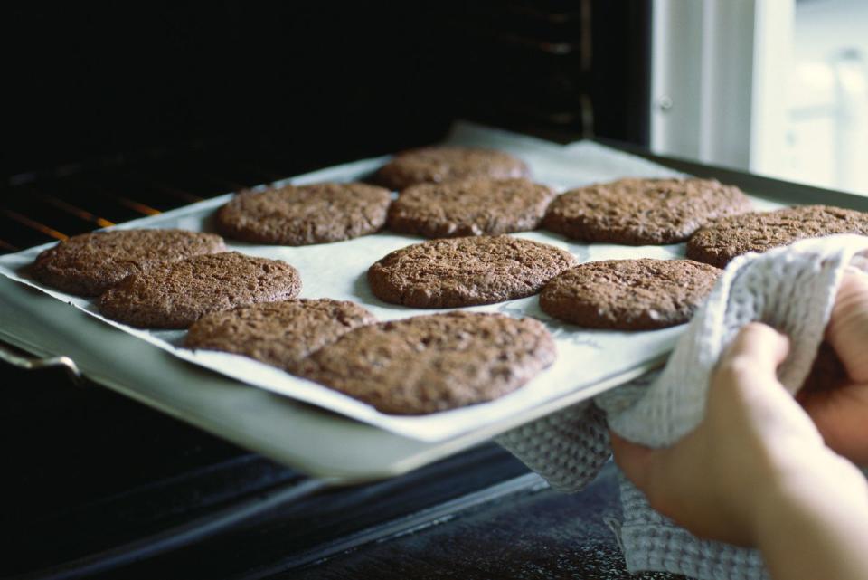 Pull cookies out before they're done.