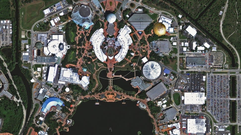 Aeriel view of EPCOT.