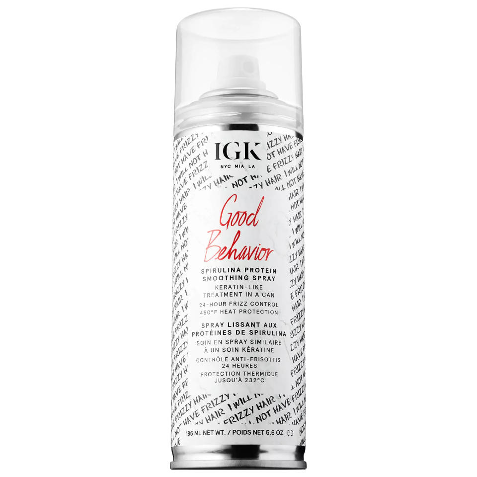 Shop Now: IGK Good Behavior Spirulina Protein Smoothing Spray, $32, available at Sephora.