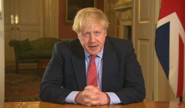 Prime Minister Boris Johnson addressing the nation from 10 Downing Street