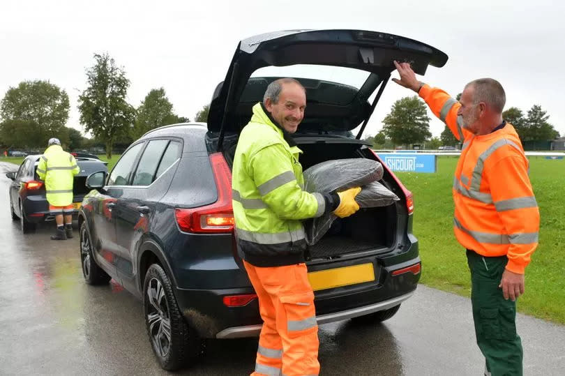 East Riding Council staff working at the Driffield compost giveaway in September last year