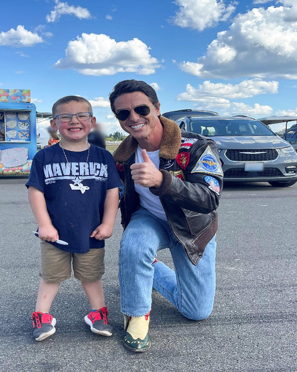 Maverick with a Tom Cruise immpersonator. (Courtesy Waler family)