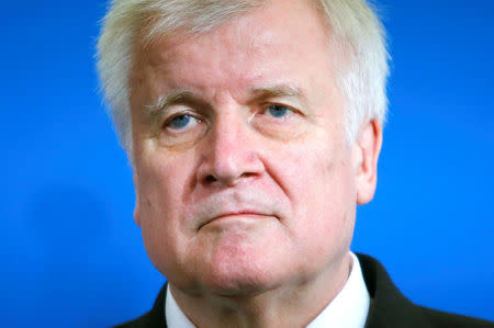 FILE PHOTO: German Interior Minister Horst Seehofer at a news conferencein Berlin, Germany, June 13, 2018. REUTERS/Joachim Herrmann -/File Photo