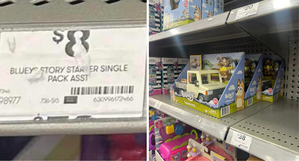 The poster provided photos that showed that the toy was clearly in the wrong spot. Another person zoomed in on the shelf ticket to demonstrate it was for a completely different item. Credit: Facebook.