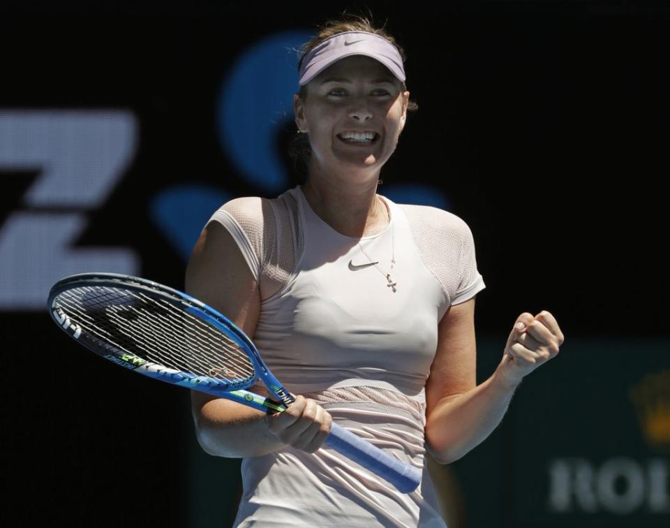 Maria Sharapova en un torneo en Melbourne, Australia, en 2018