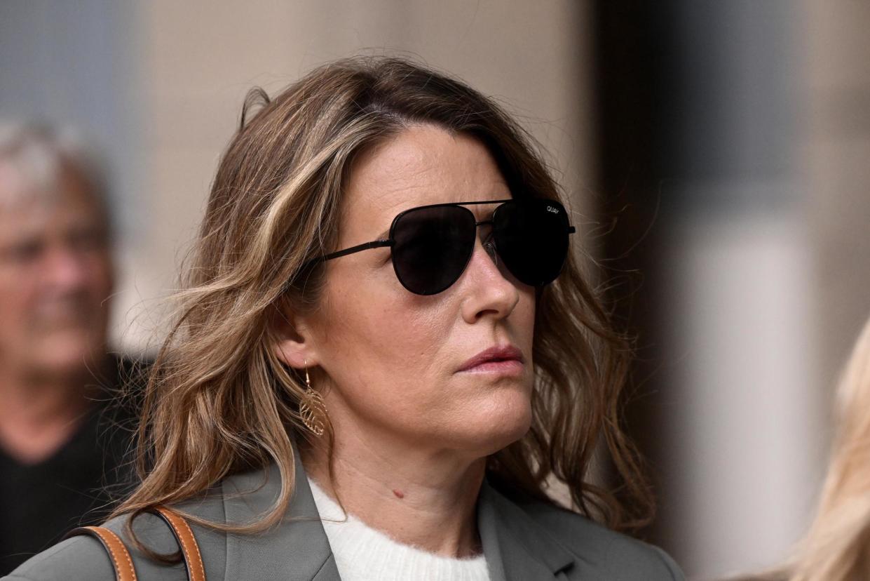 <span>Founder of Giggle for Girls, Sall Grover, arrives at federal court in Sydney. Grover is being sued by transgender woman Roxanne Tickle for alleged unlawful discrimination.</span><span>Photograph: Bianca de Marchi/AAP</span>