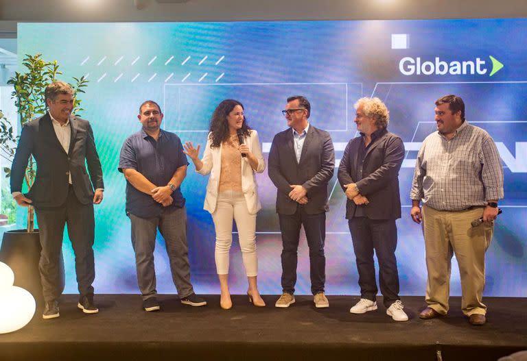 Los fundadores de Globant en la presentación de su nuevo edificio en Tandil