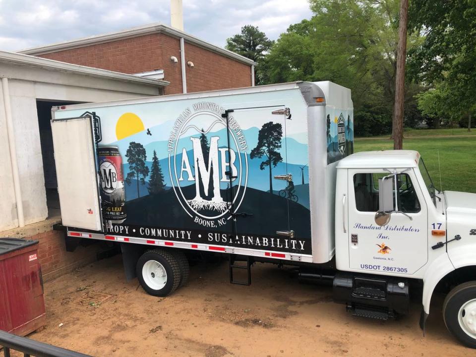 Standard Distributors of Gastonia uses one of its beer trucks to deliver food earlier this month to the Second Harvest Food Bank in Charlotte.
