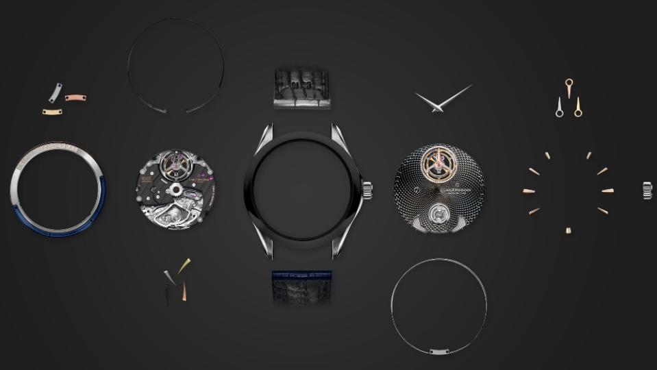 Watch components for the Carl F. Bucherer in-house movement CFB MR3000 minute repeater