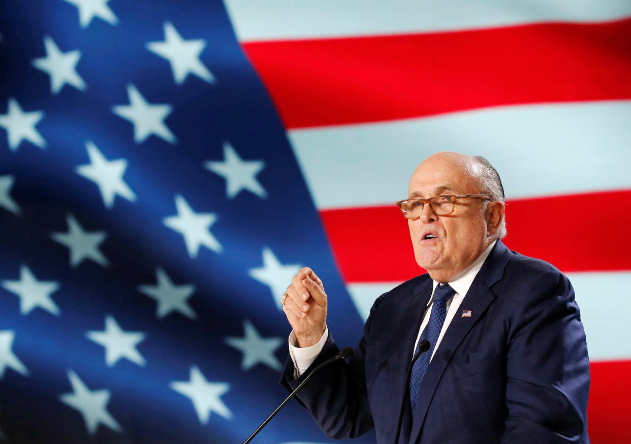 Rudy&nbsp;Giuliani in Villepinte, France, in June.&nbsp;&ldquo;With just days to go until Election Day, the unhinged, radical Left is resorting to angry mob violence and destruction,&rdquo; he writes in an October&nbsp;GOP fundraising email. (Photo: Regis Duvignau / Reuters)