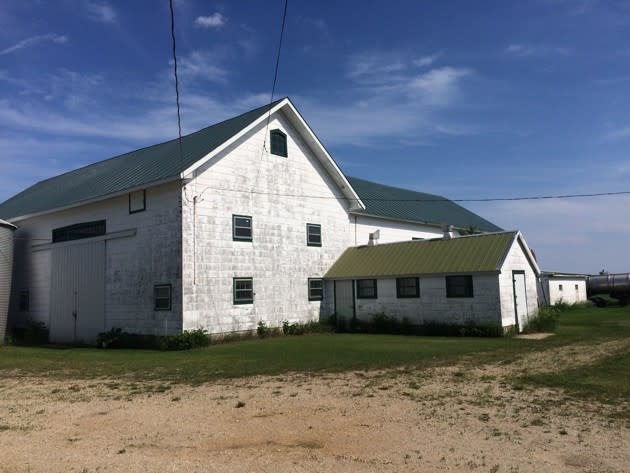 Diane Freutel must maintain this cluster of buildings on her farm. (Alana Semuels / The Atlantic)