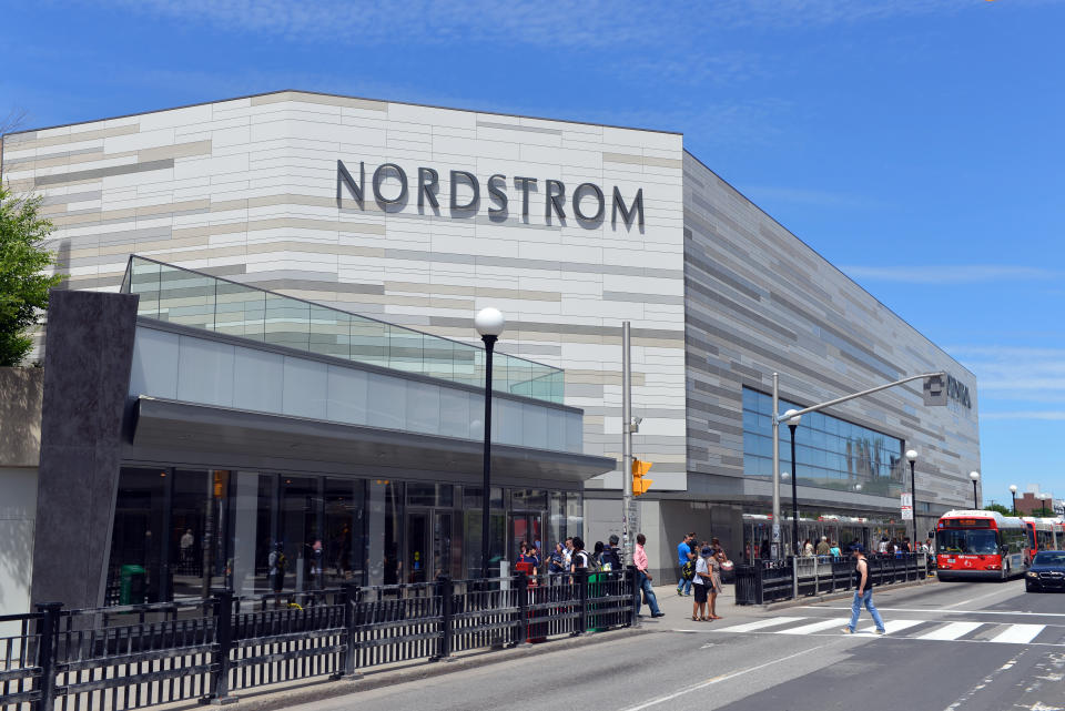 Ottawa, Canada - June 20, 2015:  People convene around the new Nordstrom store that opened in Ottawa on March 3, 2015.  The American upscale fashion retailer has begun to expand into Canada.