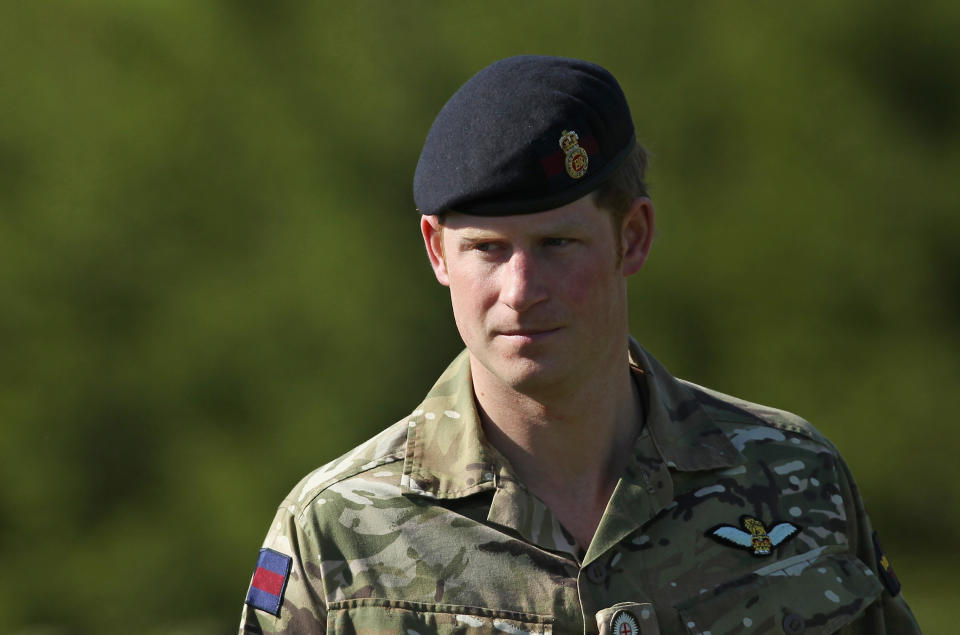 Prince Harry during his time in the Army