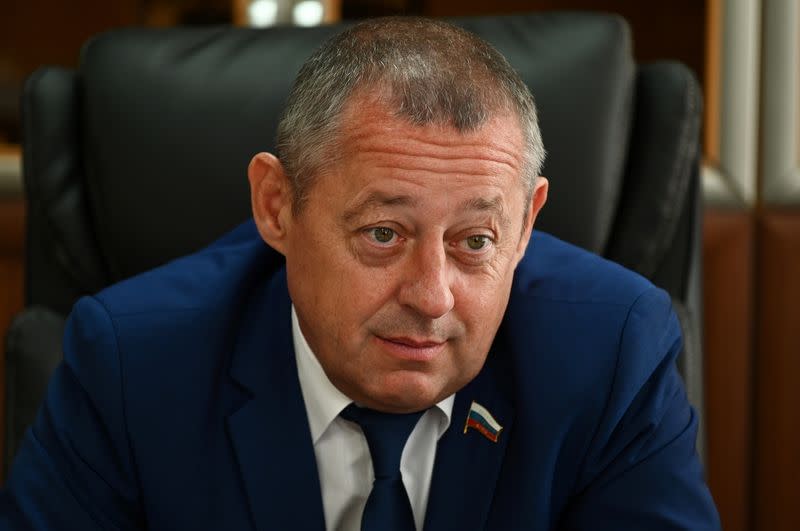 Chairman of the City Duma, Mayor of Novocherkassk Nikolai Gorkavchenko, 48, attends an interview with Reuters in Novocherkassk