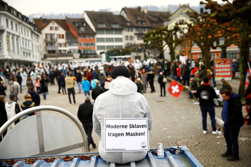 Protest amid COVID-19 pandemic in Zug