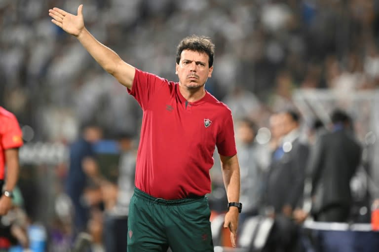 (ARCHIVOS) El entrenador en jefe de Fluminense, Fernando Diniz, hace gestos durante el partido de fútbol de ida de la fase de grupos de la Copa Libertadores entre Alianza Lima de Perú y Fluminense de Brasil en el estadio Alejandro Villanueva de Lima el 3 de abril de 2024. Fluminense anunció el lunes la destitución del entrenador Fernando Diniz después perdiendo 1-0 ante su archirrival Flamengo en el Campeonato Brasileño el 23 de junio de 2024. (ERNESTO BENAVIDES)