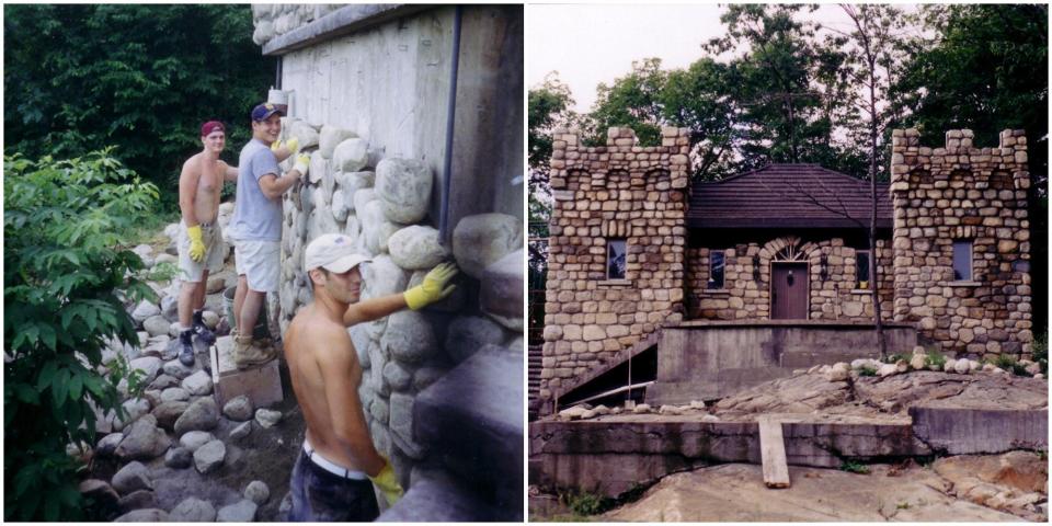 Friends of Lavender (left) helped during the construction of each mini-castle on the Highlands Castle estate.