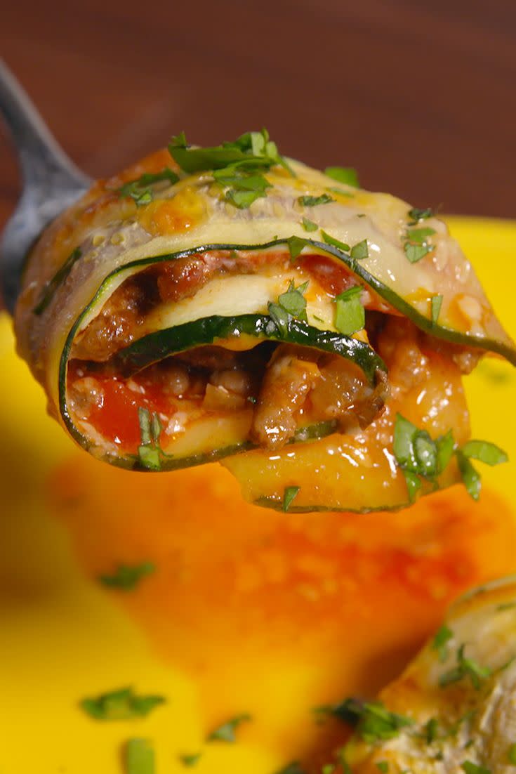 <p>You won't miss the shell with this ultra-satisfying zucchini taco bake.</p><p>Get the recipe from <a href="https://www.delish.com/cooking/recipe-ideas/recipes/a50833/zucchini-taco-roll-ups-recipe/" rel="nofollow noopener" target="_blank" data-ylk="slk:Delish;elm:context_link;itc:0;sec:content-canvas" class="link ">Delish</a>.</p>