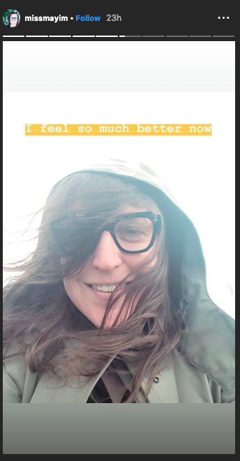 And she was relieved. (Image: Mayim Bialik via Instagram)