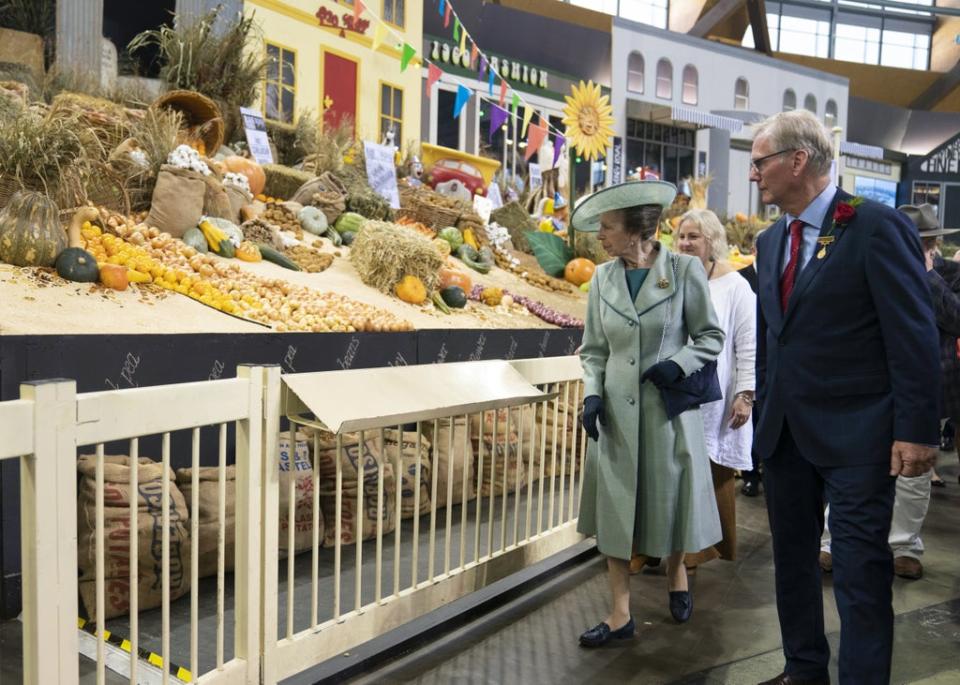 Anne looks at produce in the Districts Exhibition (Kirsty O’Connor/PA) (PA Wire)