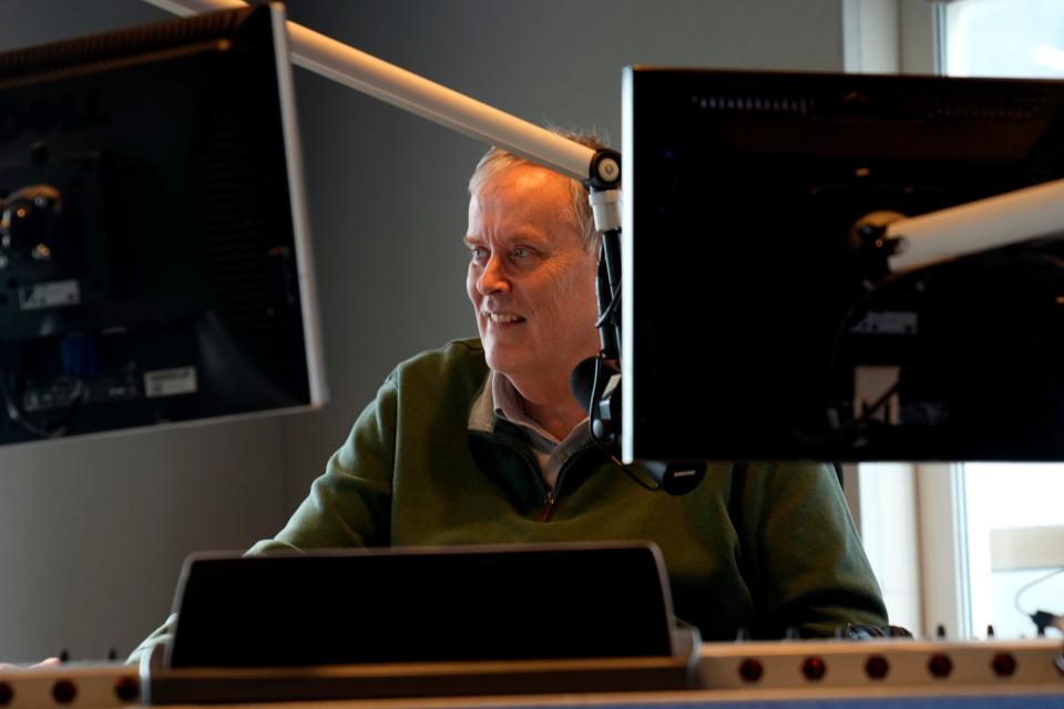 Paul Murnane is shown at 880AM during a broadcast, in New York City. Thursday, April 20, 2023 